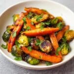 Crispy Maple Glazed Carrots and Brussel Sprouts Recipe