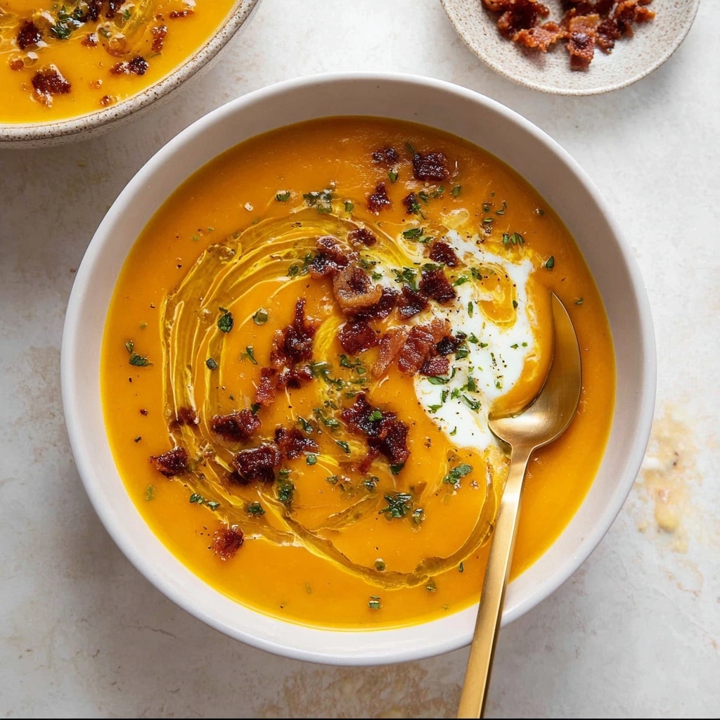 Squash Soup with Curried Brown Butter Recipe - Recipe Image