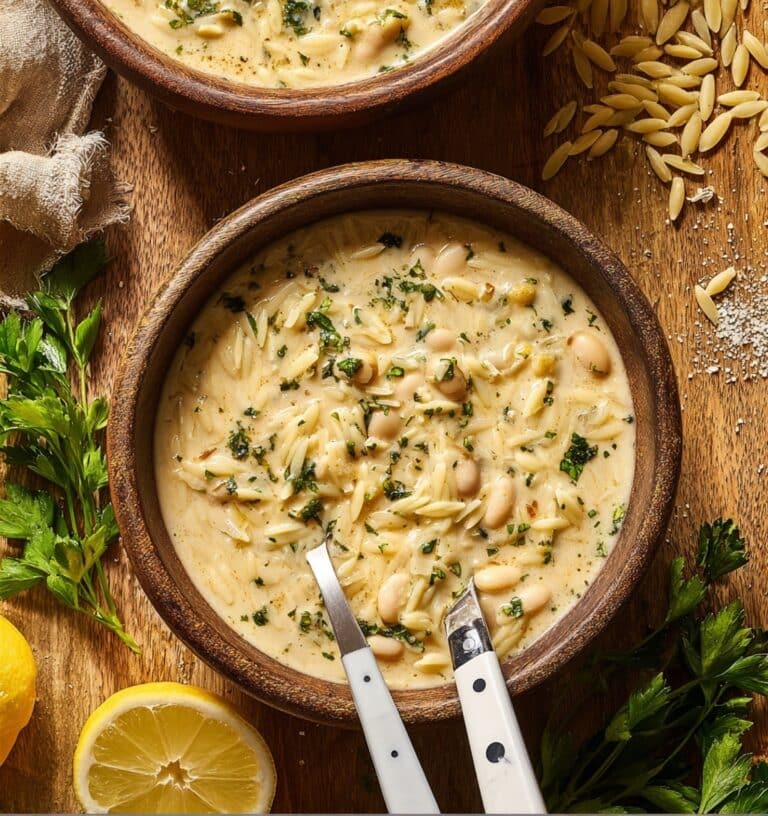 Creamy White Bean Lemon Orzo Soup Recipe