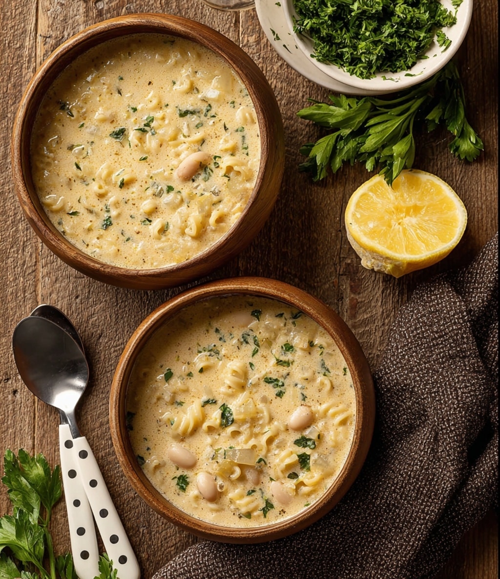 Creamy White Bean Lemon Orzo Soup Recipe - Recipe Image