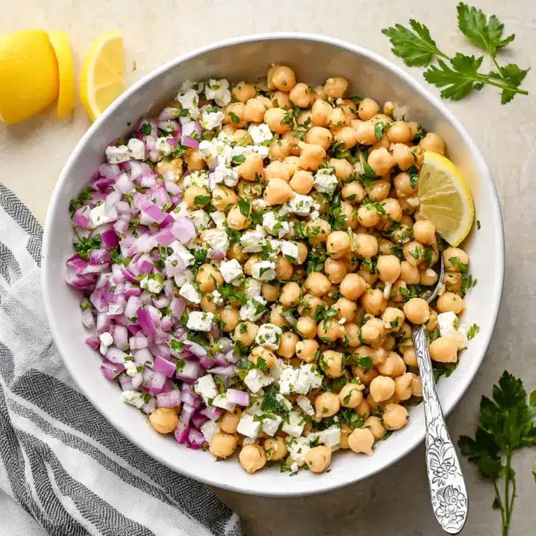 Lemony Chickpea Feta Salad (Gluten Free) Recipe