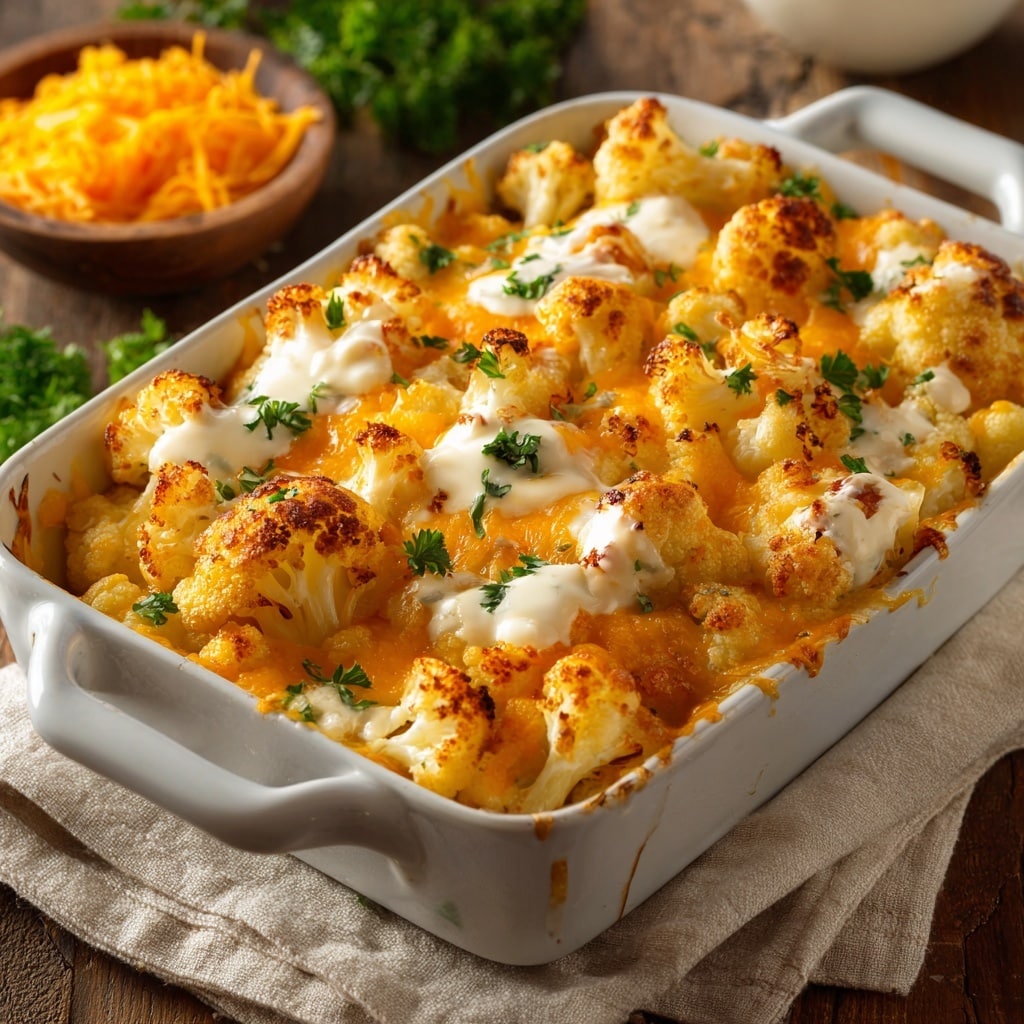 Creamy Buffalo Chicken Cauliflower Casserole Recipe - Recipe Image
