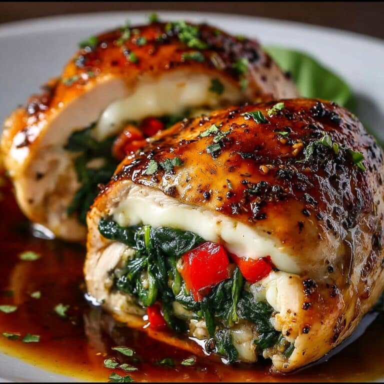 Roasted Red Pepper & Mozzarella Stuffed Chicken Recipe