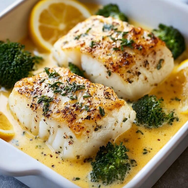 Baked Cod in Coconut Lemon Cream Sauce Recipe