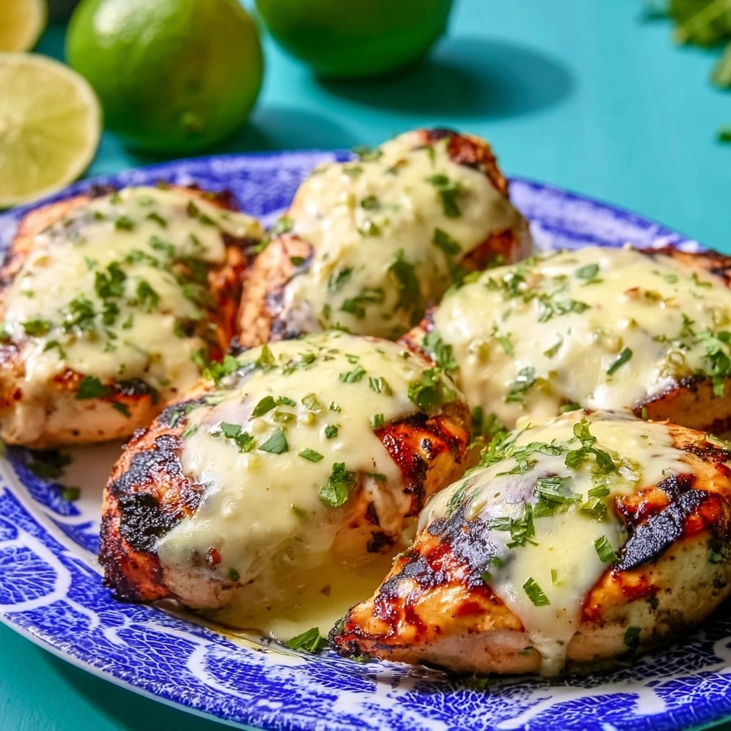 Grilled Salsa Verde Pepper Jack Chicken Recipe - Recipe Image