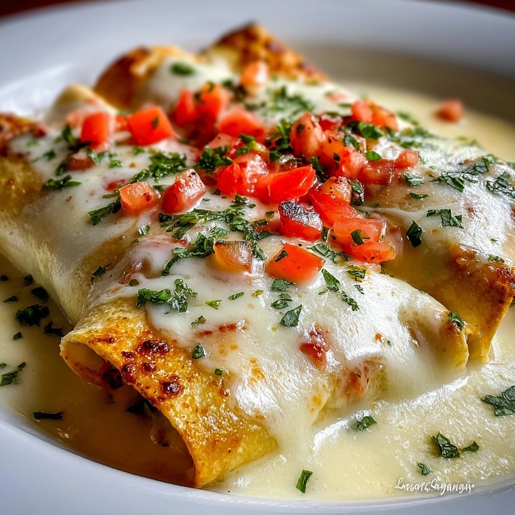 Chicken Enchiladas with Sour Cream White Sauce Recipe - Recipe Image