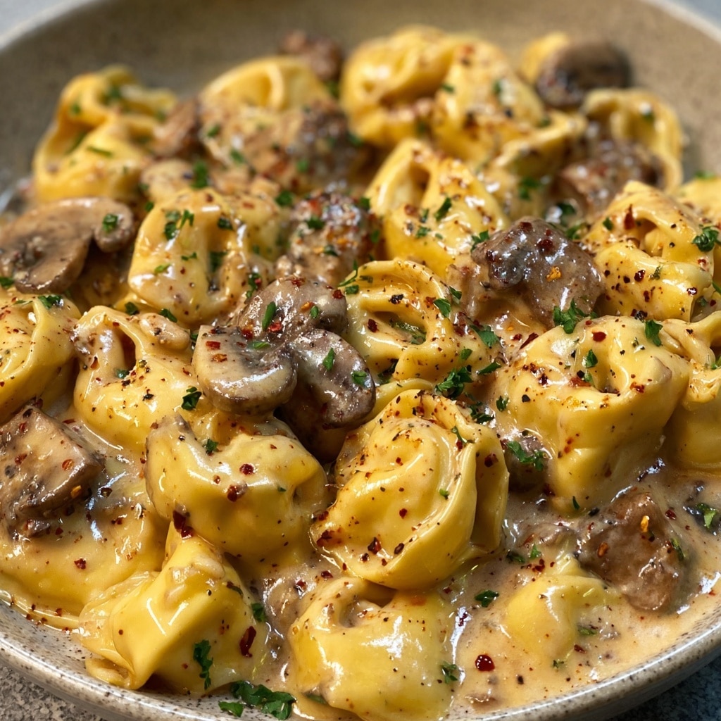 Cheesesteak Tortellini in Creamy Provolone Sauce Recipe - Recipe Image