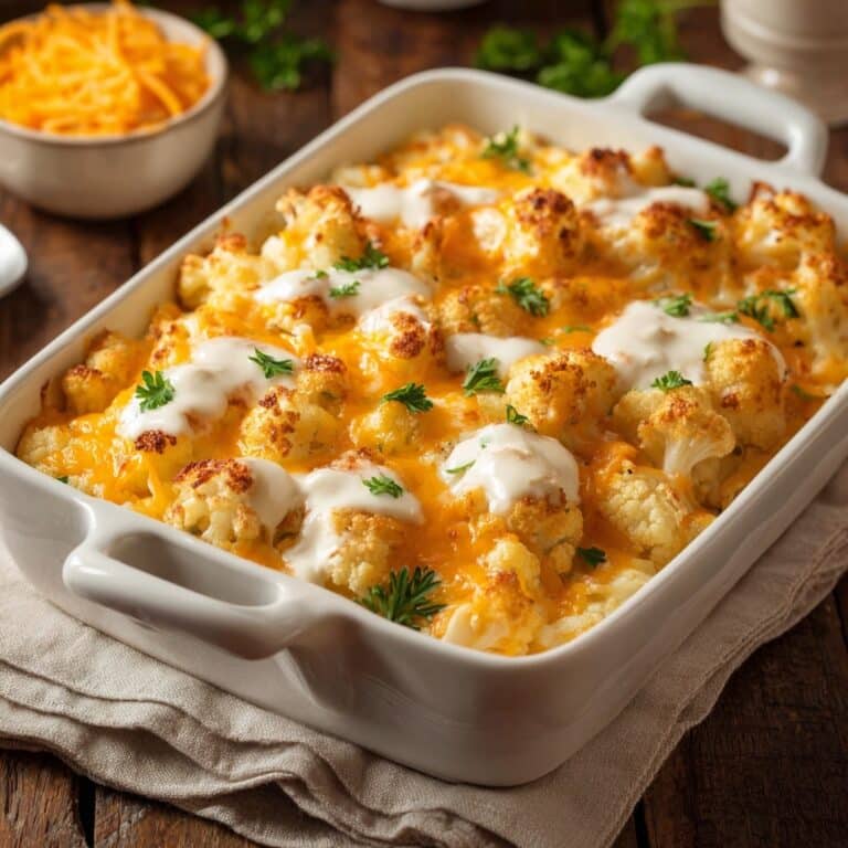 Creamy Buffalo Chicken Cauliflower Casserole Recipe