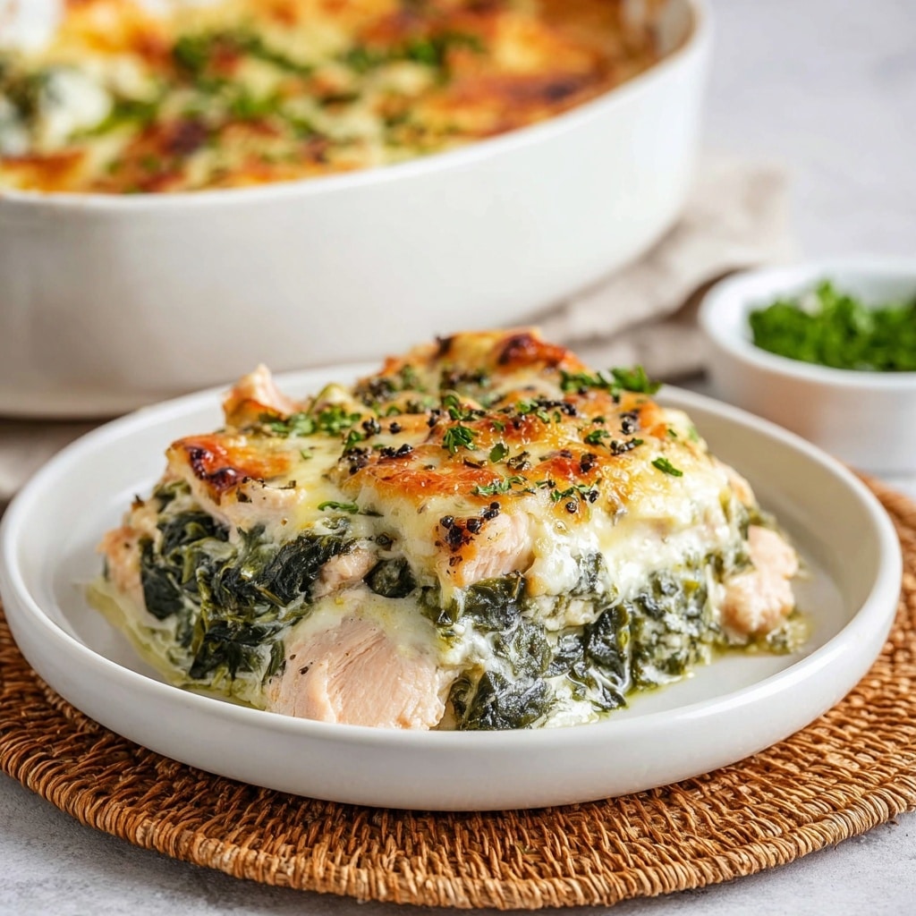 Chicken and Spinach Casserole with Cream Cheese Recipe - Recipe Image