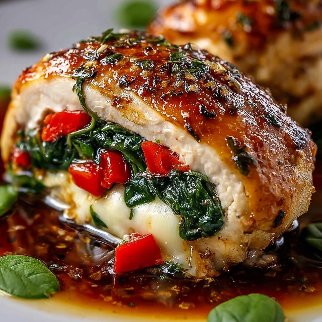 Roasted Red Pepper & Mozzarella Stuffed Chicken Recipe - Recipe Image