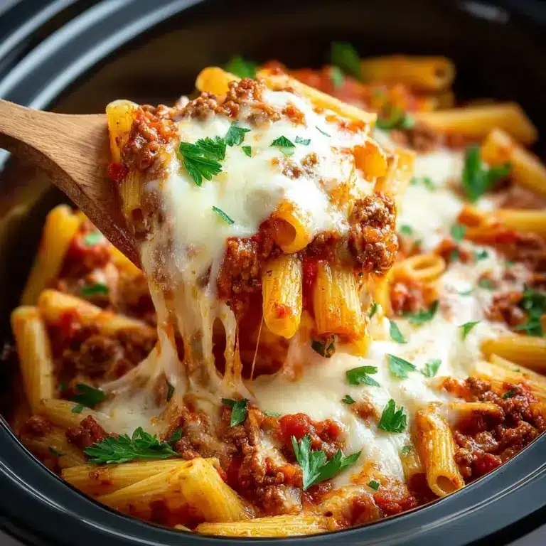 Savory Slow Cooker Baked Ziti Recipe