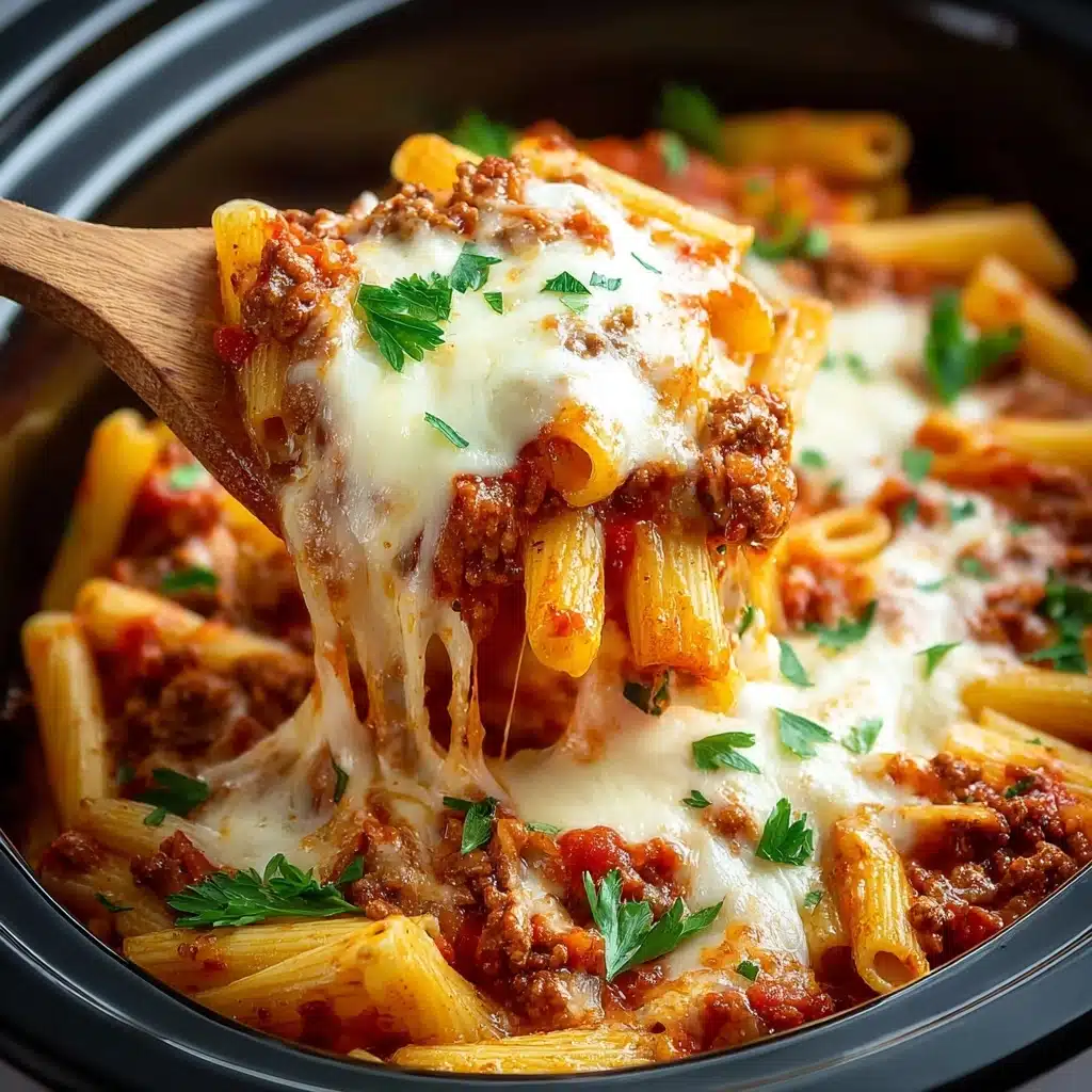 Savory Slow Cooker Baked Ziti Recipe - Recipe Image