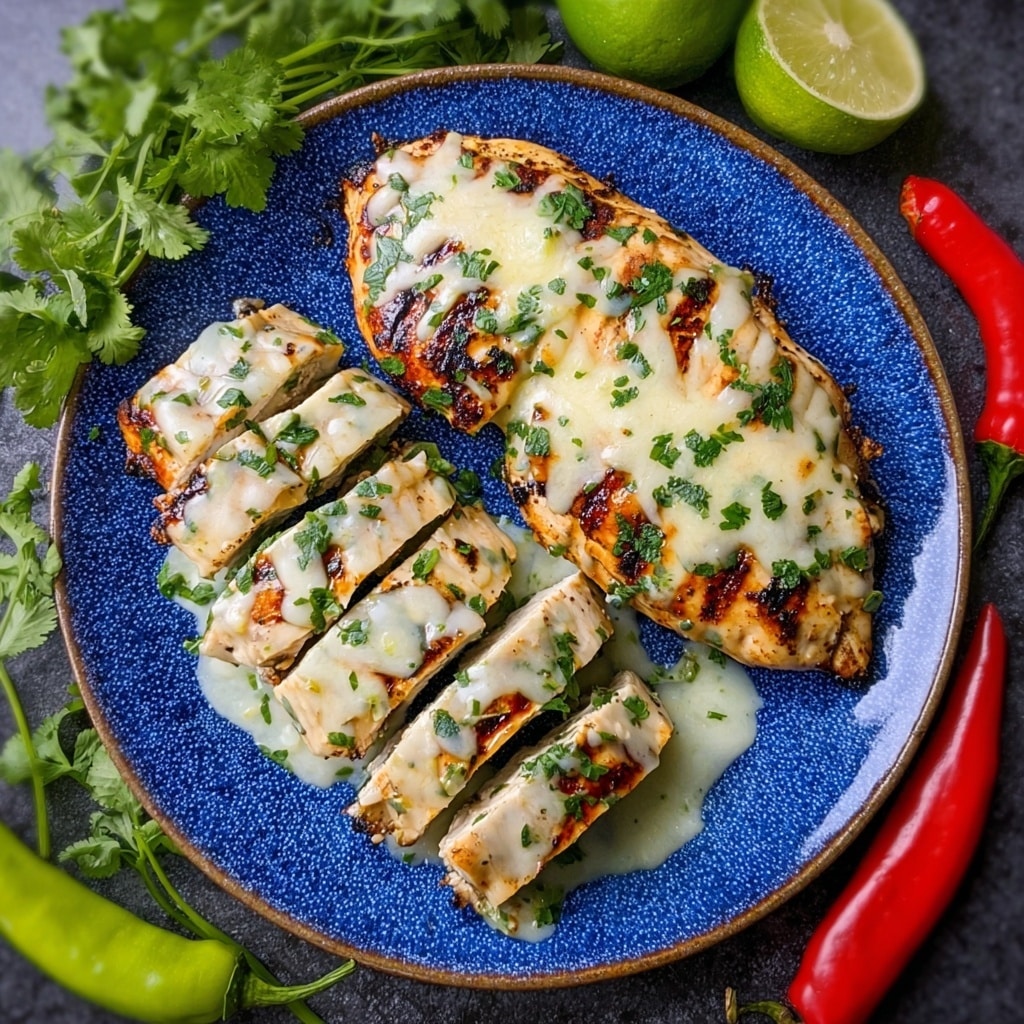 Grilled Salsa Verde Pepper Jack Chicken Recipe - Recipe Image