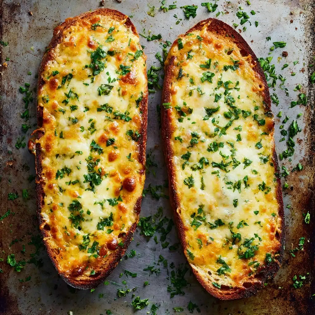 Tasty Cheesy Garlic Bread Recipe - Recipe Image