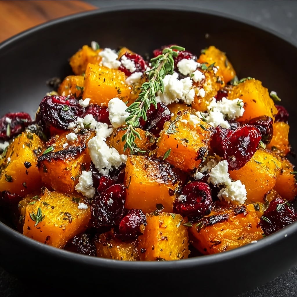 Roasted Butternut Squash with Cranberries and Feta Recipe - Recipe Image