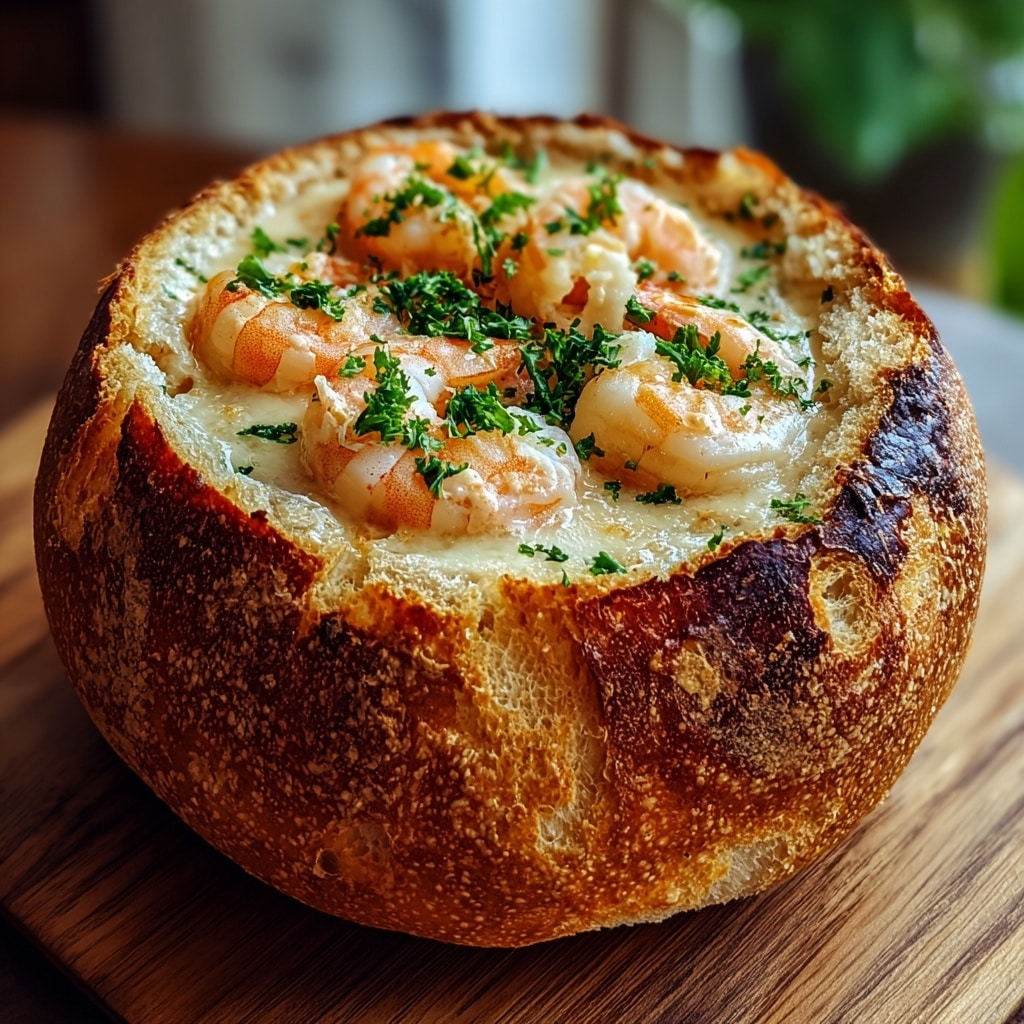 Delightful Stuffed Seafood Bread Bowl Recipe - Recipe Image
