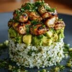 Honey Lime Chicken & Avocado Rice Stack Recipe