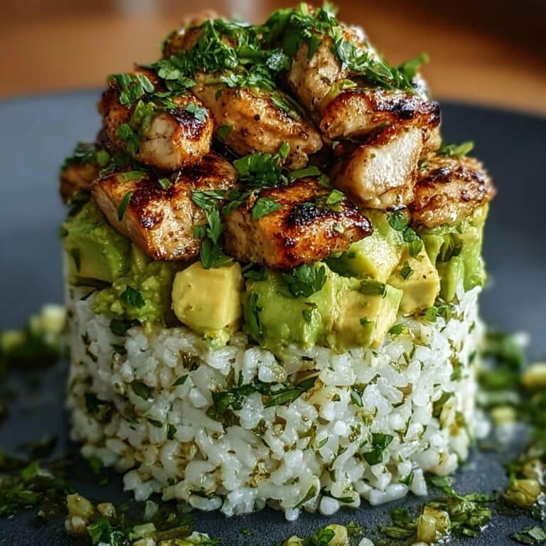 Honey Lime Chicken & Avocado Rice Stack Recipe