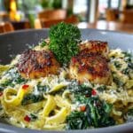 Creamy Garlic Parmesan Pasta with Spinach Recipe