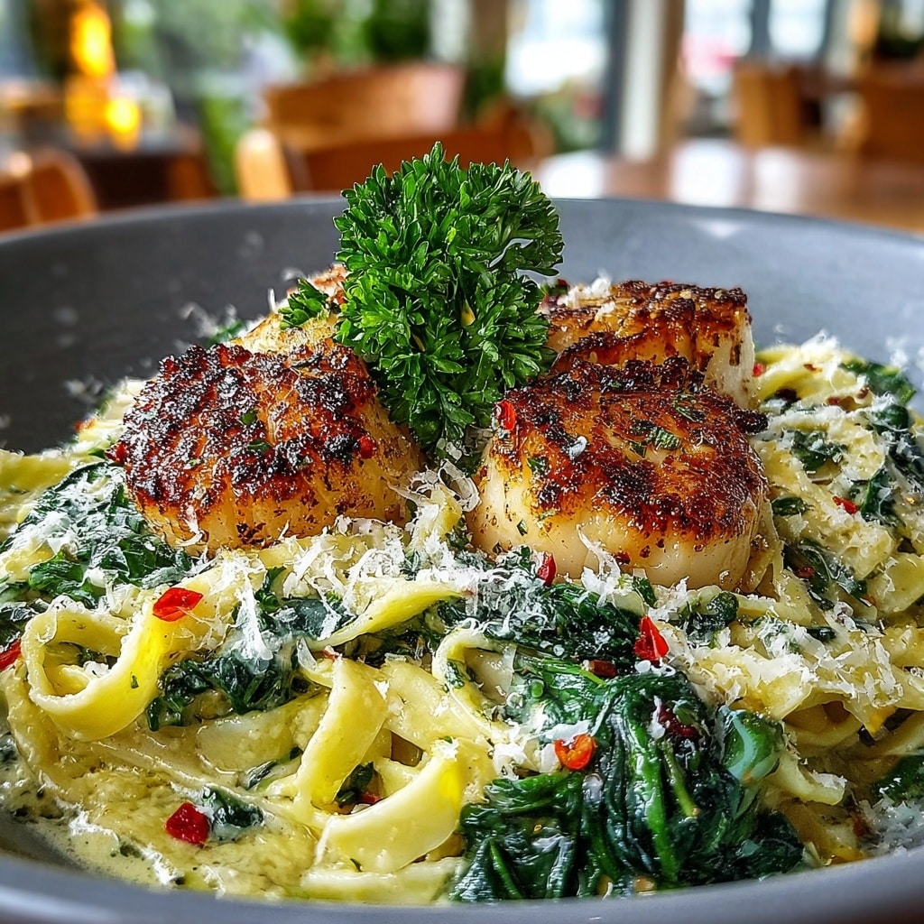 Creamy Garlic Parmesan Pasta with Spinach Recipe - Recipe Image