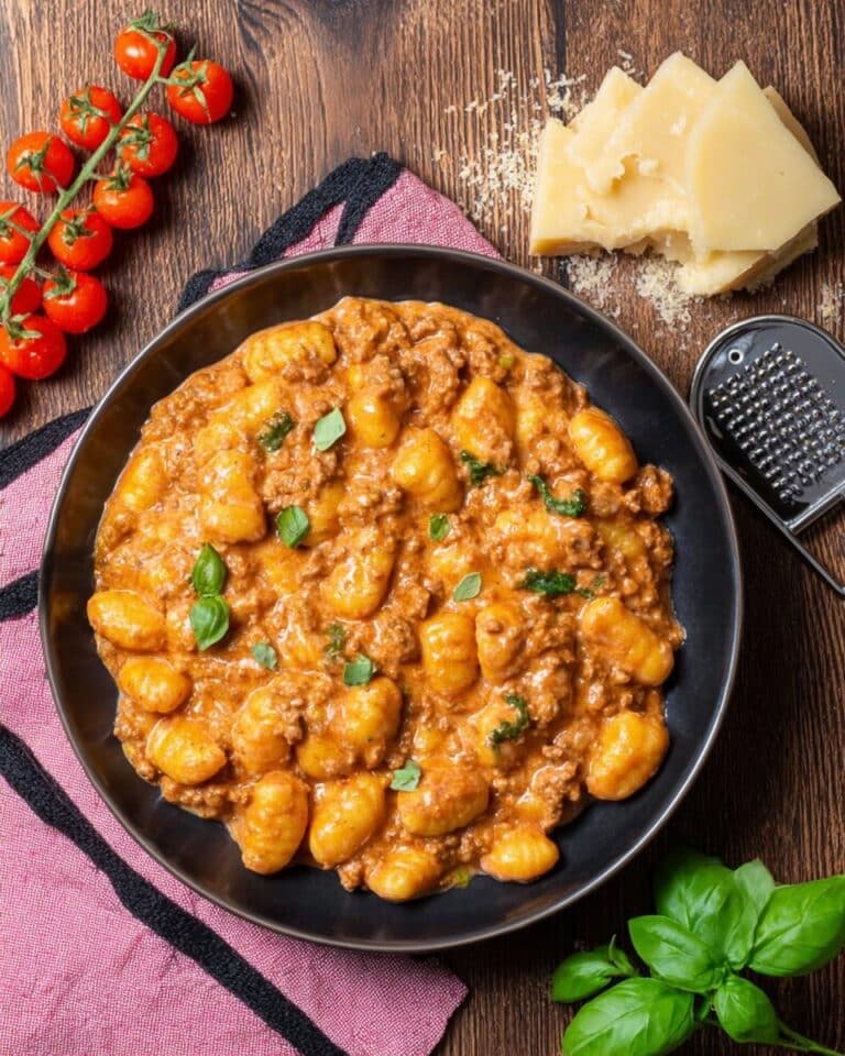 Ground Beef Gnocchi in Creamy Tomato Sauce Recipe