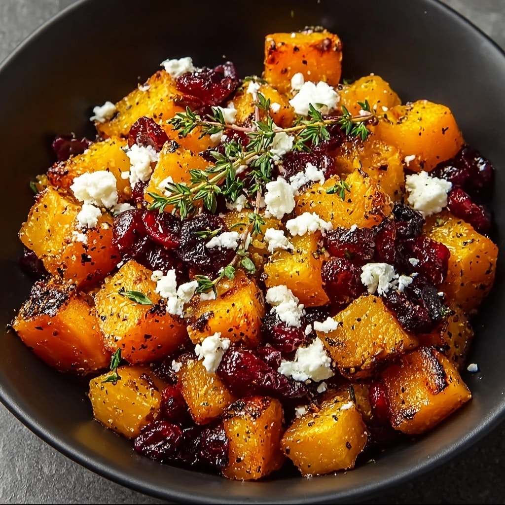 Roasted Butternut Squash with Cranberries and Feta Recipe - Recipe Image