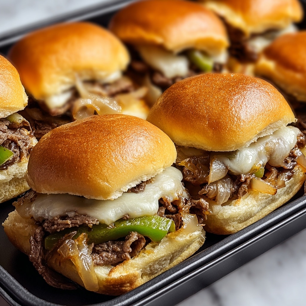 Easy Philly Cheesesteak Sliders Recipe - Recipe Image