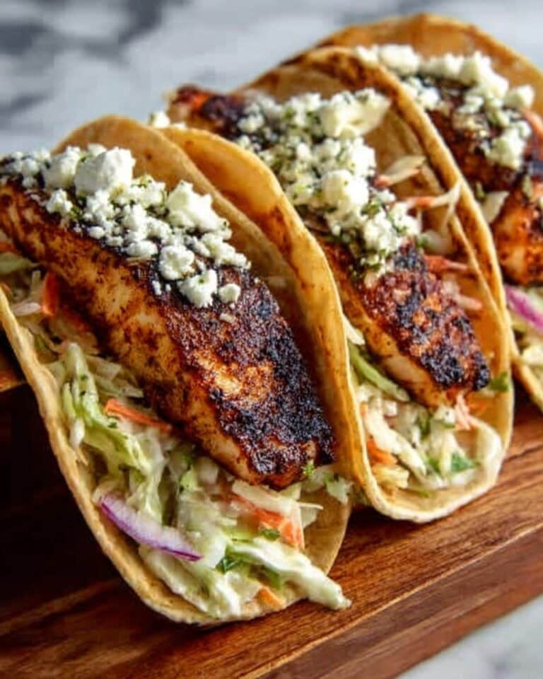 Air Fryer Salmon Tacos with Cilantro Slaw Recipe