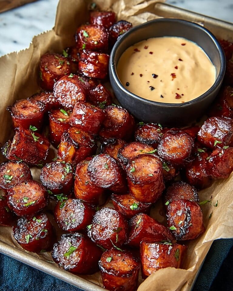 Mustard Hasselback Kielbasa Bites Recipe