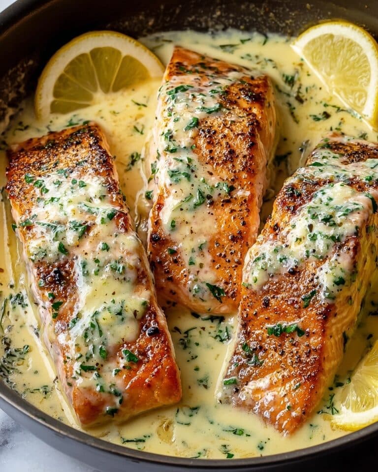 Baked Salmon with Lemon Butter Cream Sauce Recipe