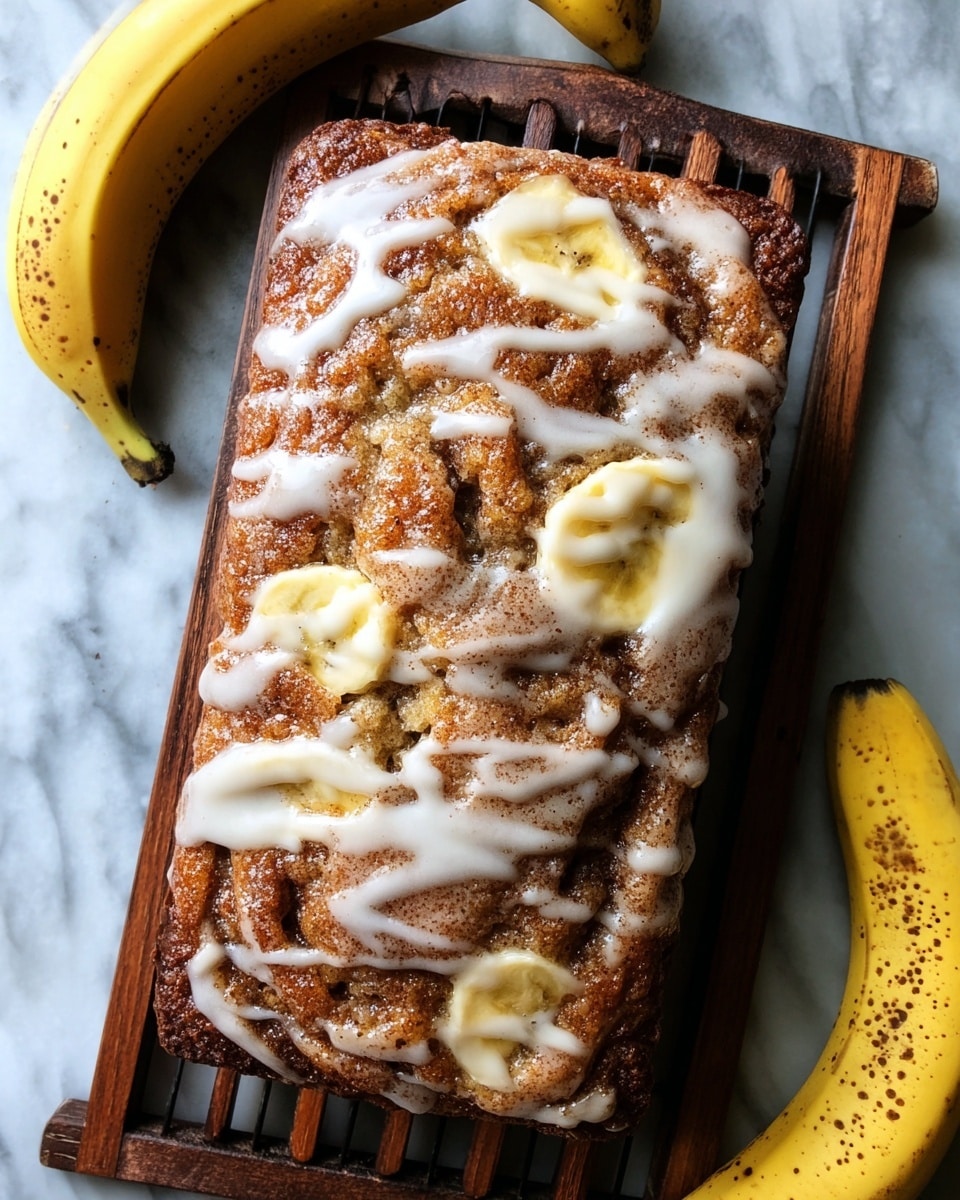 The image shows several slices of cinnamon swirl bread stacked on a white marbled surface, with the main stack placed on a light wooden board. Each slice has a golden brown crust with irregular shapes, and the inside is soft with a speckled light beige color and swirls of dark brown cinnamon running through the middle layer. The top and edges are drizzled with white icing that looks slightly glossy and unevenly spread. There is a piece of green cloth in the upper right corner, and a small broken piece of the bread sits off to the side. Photo taken with an iphone --ar 4:5 --v 7