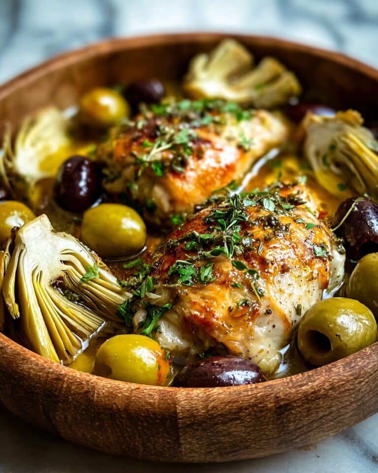 Mediterranean Lemon Chicken with Artichokes & Olives Recipe