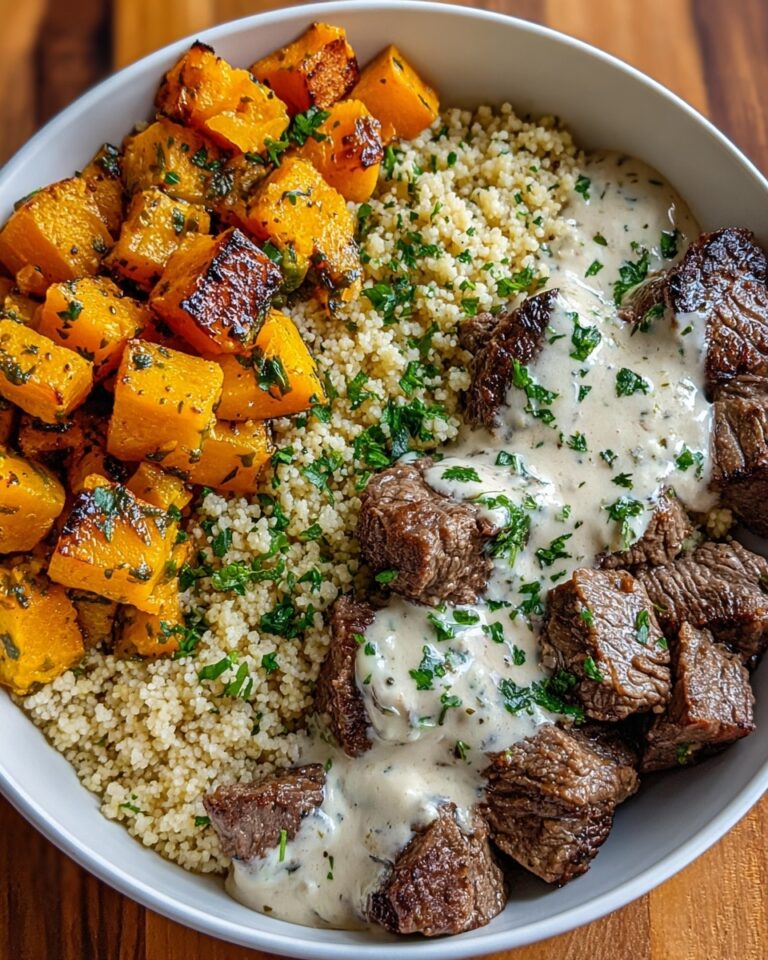 Butternut Squash & Garlic Herb Steak Bowls Recipe