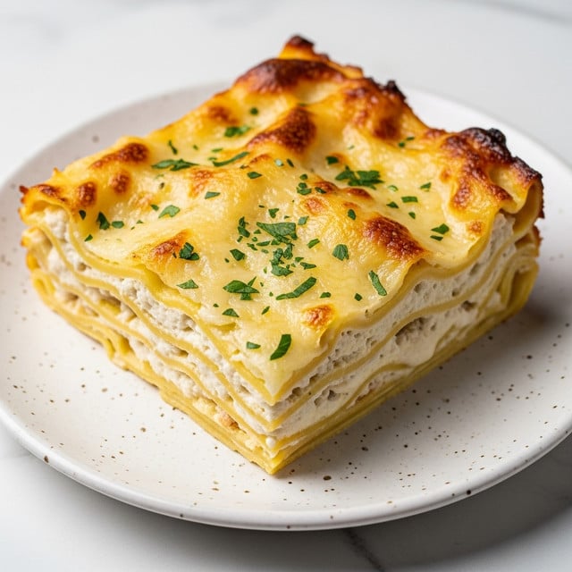Creamy White Lasagna with Italian Sausage, Spinach, and Bechamel Sauce Recipe