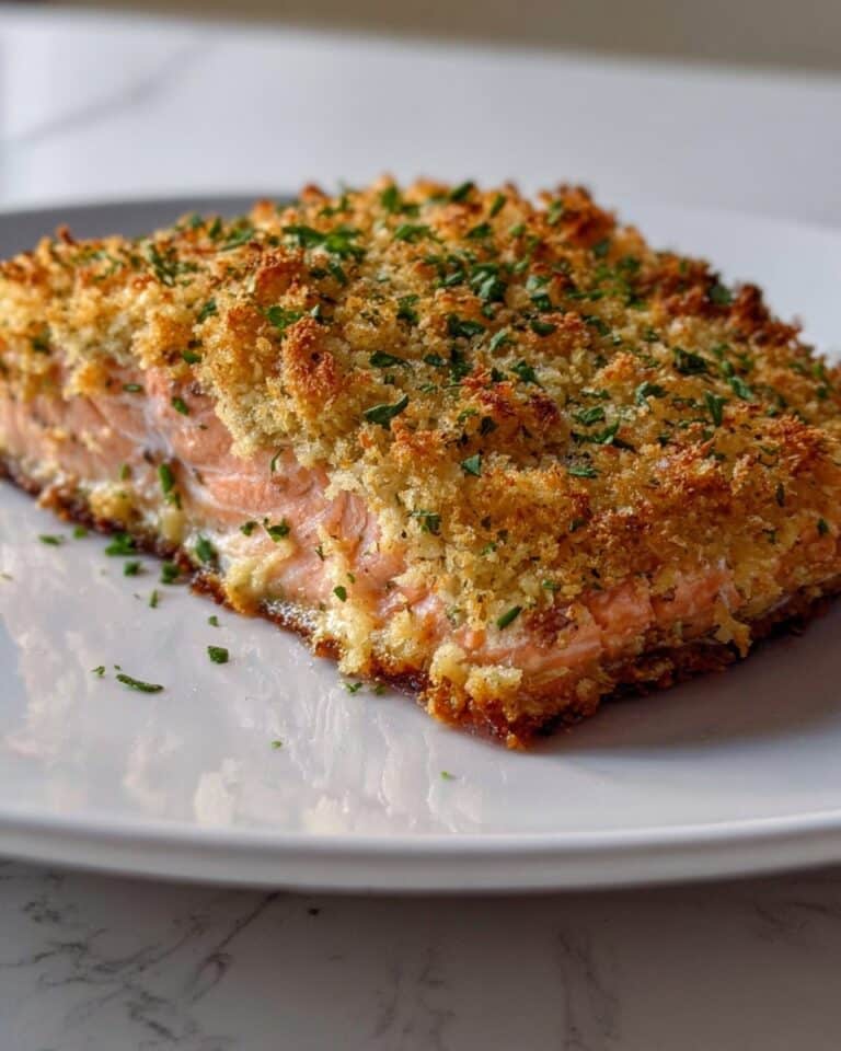 Crispy Parmesan Crusted Baked Salmon Recipe