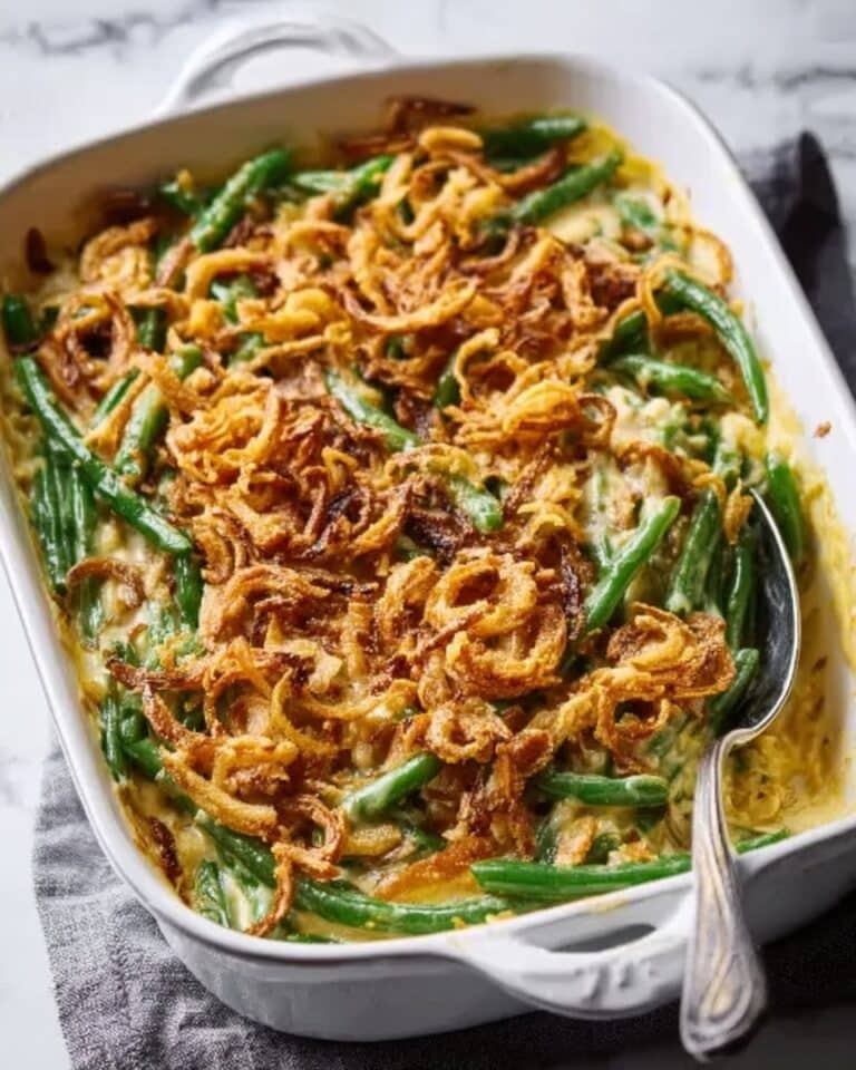 Classic Green Bean Casserole with Crispy Fried Onions Recipe