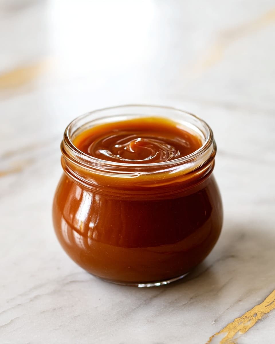 A small, round clear glass jar filled to the top with thick, golden brown honey, with a smooth and shiny texture. Honey is being poured in a thin stream from above, creating a small swirl on the jar’s surface. The jar sits on a white marbled surface with a soft light reflecting gently on the honey, giving it a warm glow. photo taken with an iphone --ar 4:5 --v 7