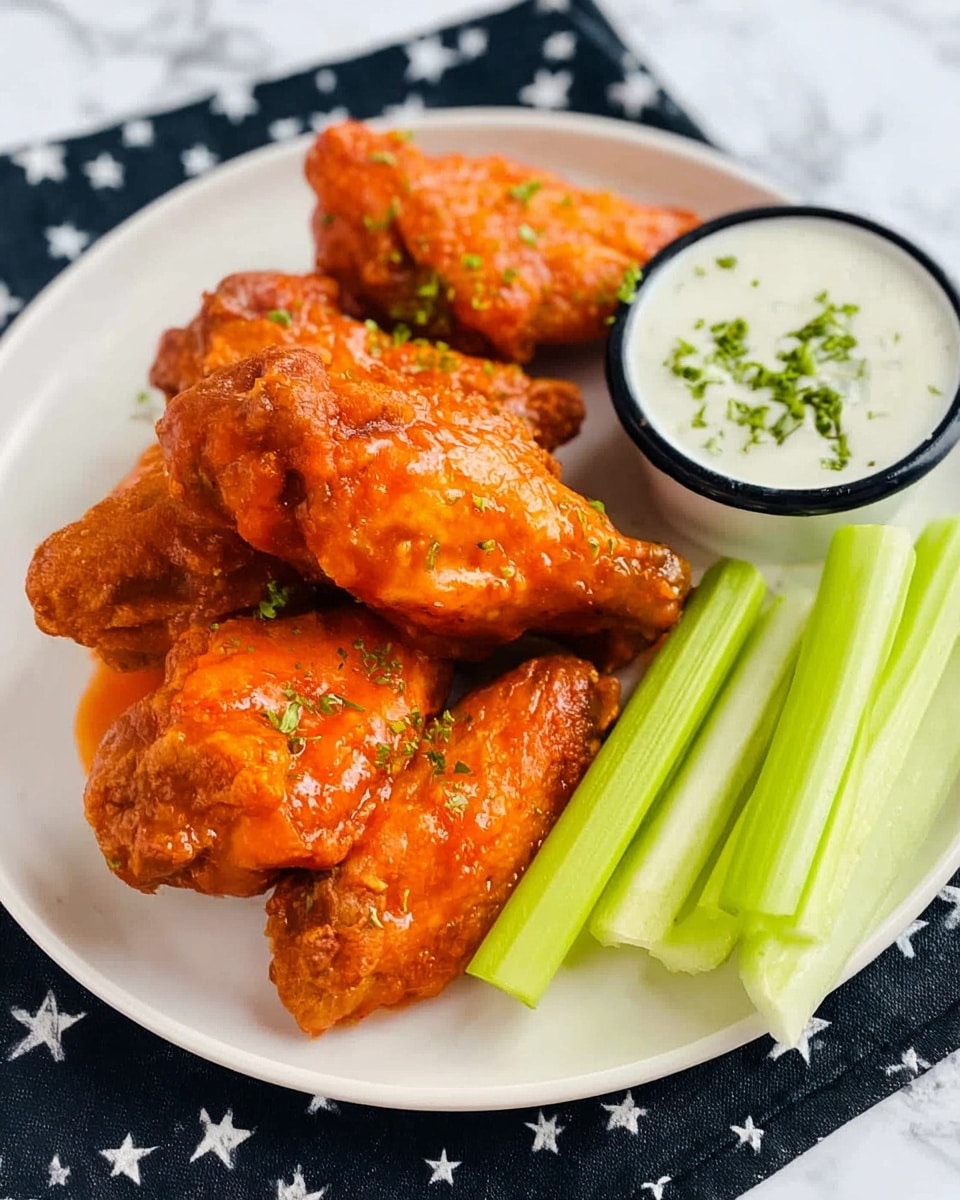 A close-up of crispy chicken wings piled together, each piece coated in a shiny, bright orange sauce with small red chili flakes visible. The wings have a slightly charred, golden brown texture underneath the sauce, showing a crunchy skin. The sauce appears thick and glossy, covering the wings evenly, making the dish look juicy and spicy. The background shows a white marbled texture partly blurred. Photo taken with an iphone --ar 4:5 --v 7