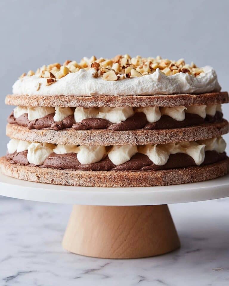 Chocolate Dacquoise with Hazelnut and Caramel Whipped Cream Recipe