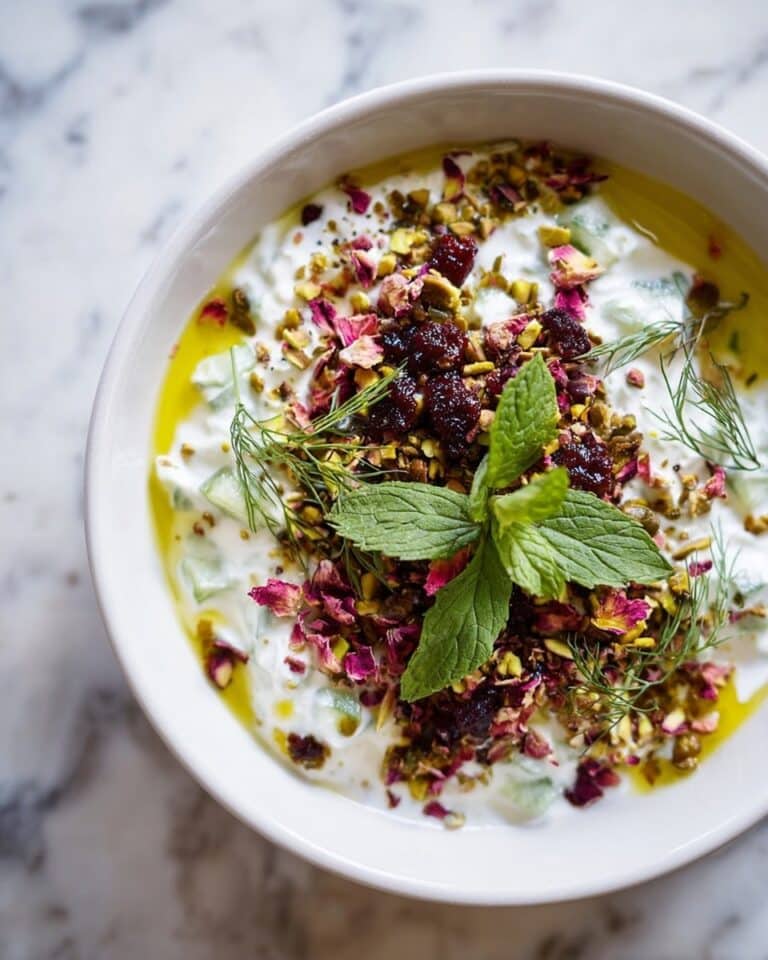 Cucumber Yogurt Salad With Dill, Sour Cherries and Rose Petals Recipe
