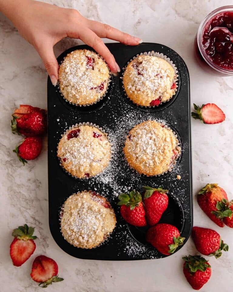 Strawberry Jam-Filled Muffins with Streusel Topping Recipe