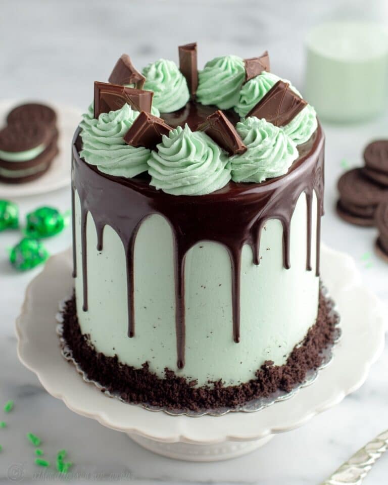 Mint Chocolate Layer Cake with Oreo and Andes Mint Frosting Recipe
